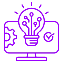 Digital solution icon, cloud, devices, and technology elements representing comprehensive digital services