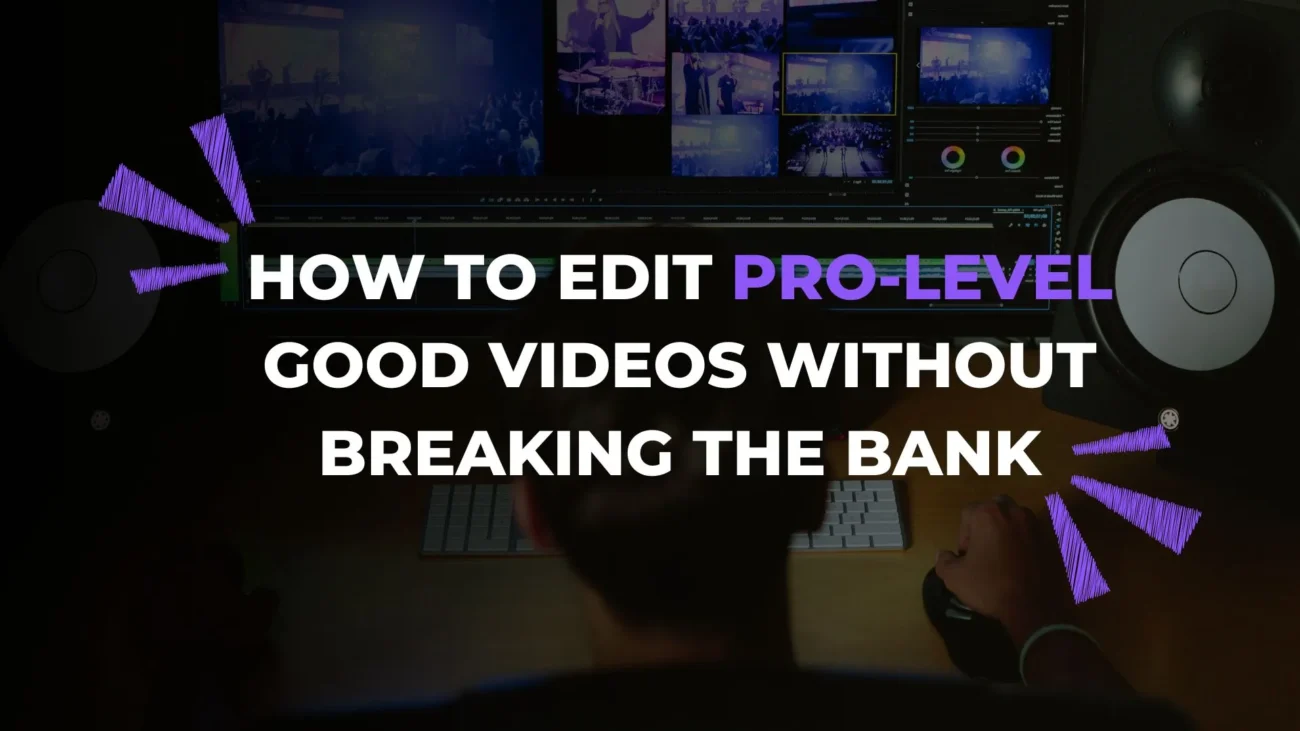 Person editing a video on a laptop using budget-friendly software, representing how to edit videos on a budget with simple tools and techniques.